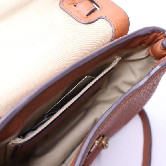 J. CREW Rider Mini Bag Roasted Chestnut Italian Leather Saddle Crossbody Strap - Picture 6 of 9